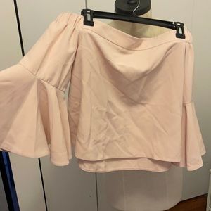 Topshop off the shoulder bell sleeve top